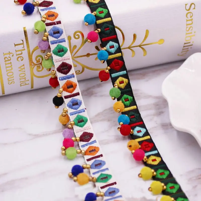 Home Ec Textiles - 1 ياردة/مجموعة Pompom هامش تقليم النسيج