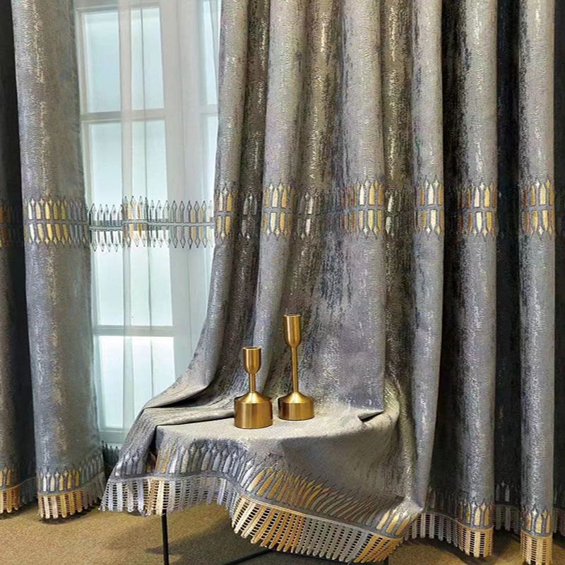 Home Textiles Luxury Curtains - ستائر فاخرة مطرزة معتمة بتصميم عصري