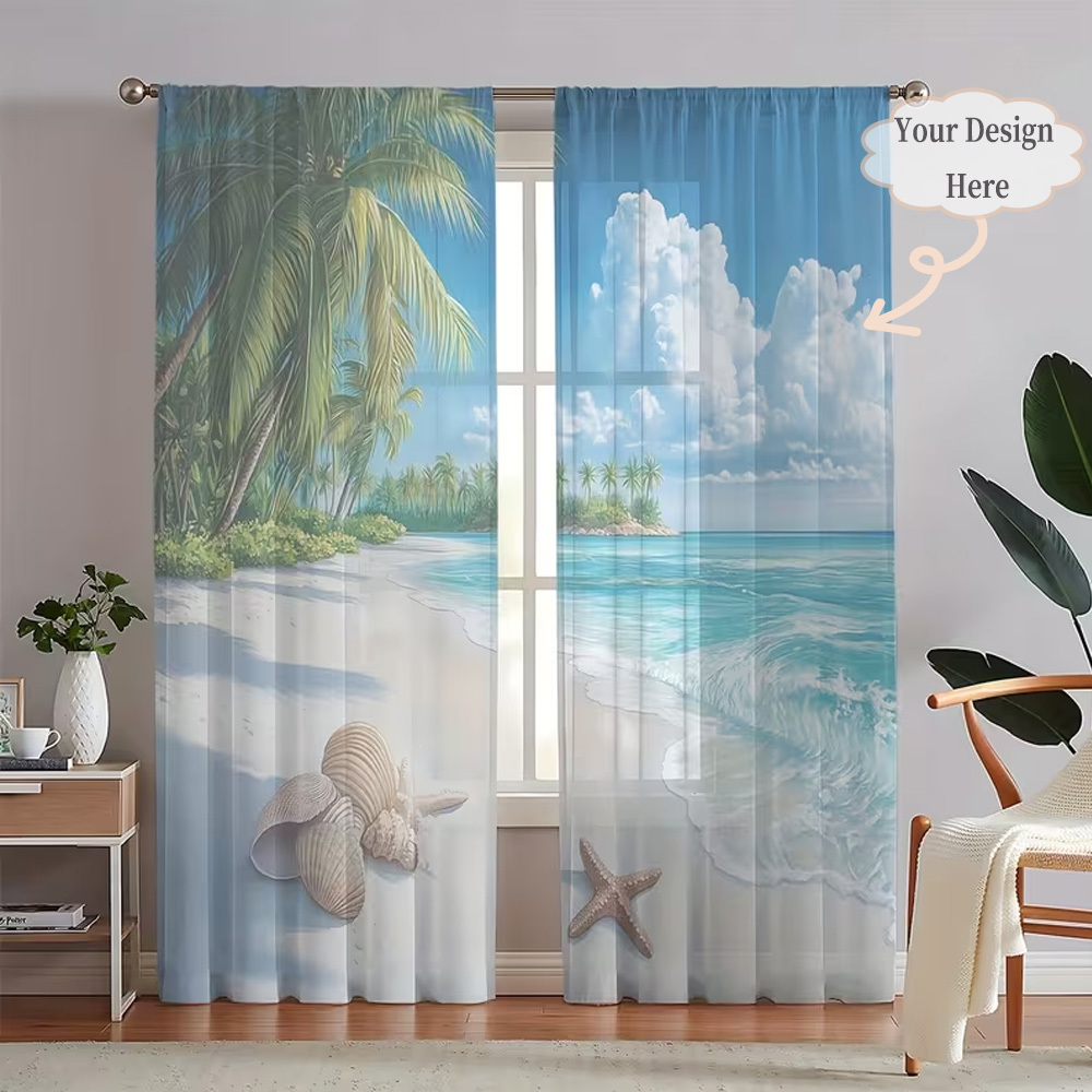 Home Textiles And Decor - ستائر شفافة مسطحة ثنائية الأبعاد مخصصة