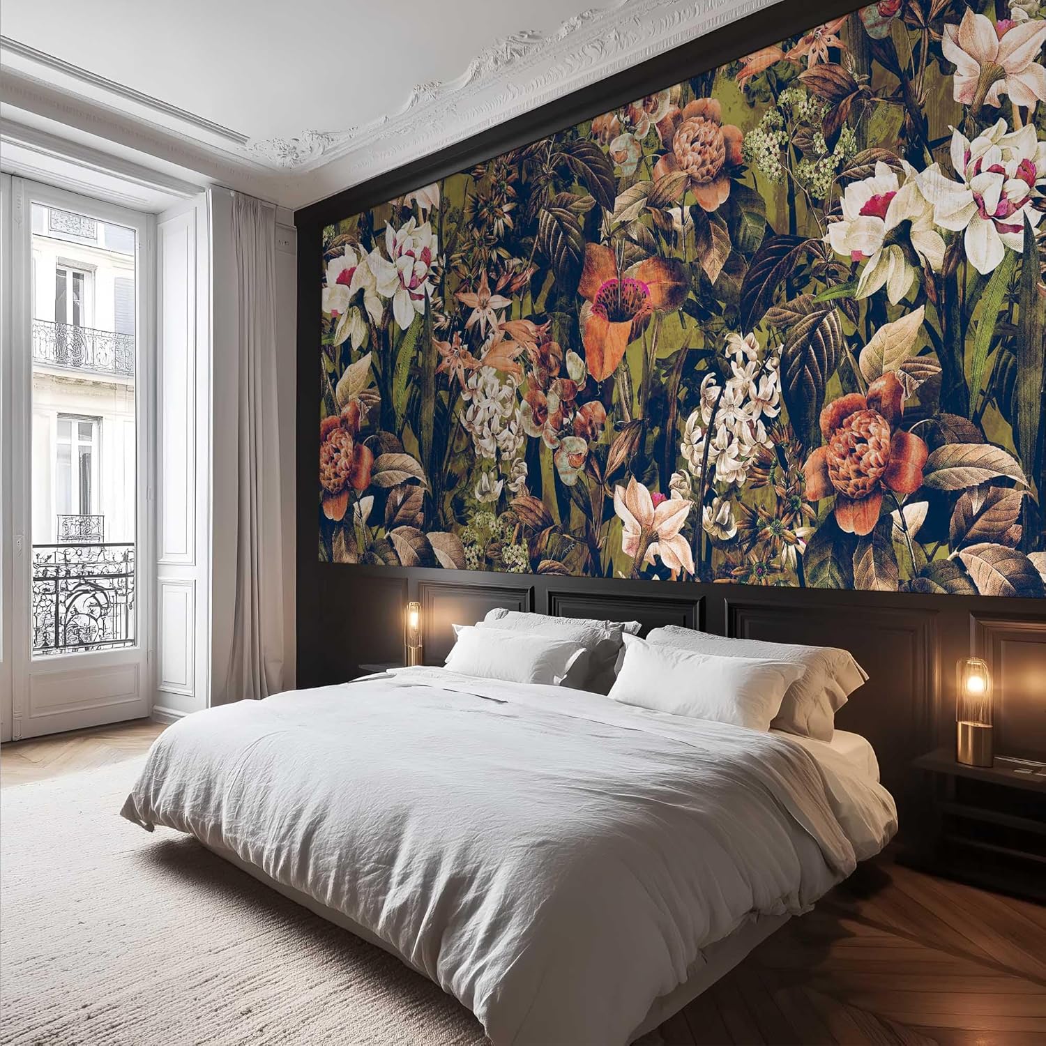 Home Textiles Luxury Curtains - نسيج جداري فاخر بنقوش زهور، مطبوع،