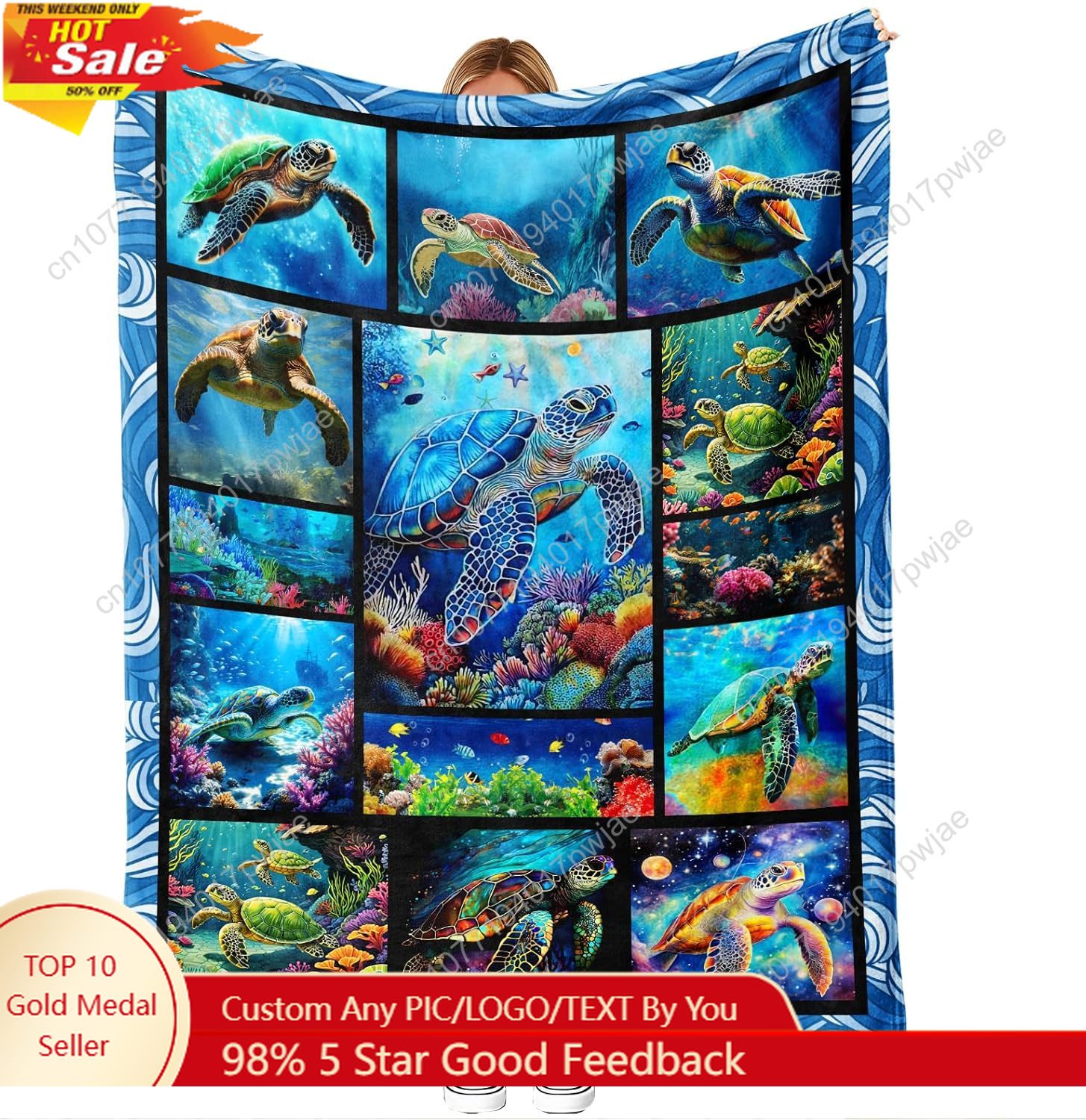 السلاحف البحرية الفانيلا رمي ب - مراجعة Home Textiles And Decor وسعره