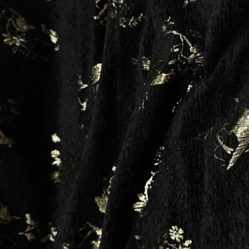 الذهب الموضوع الشنيل الجاكار ت - مراجعة Home Textiles Luxury Curtains وسعره