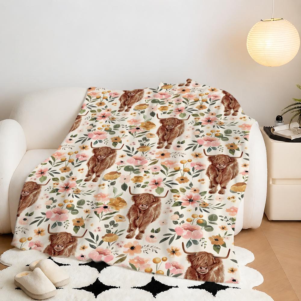 بطانية قطيفة من الفلانيل بنقشة - مراجعة Highland Home Textiles وسعره