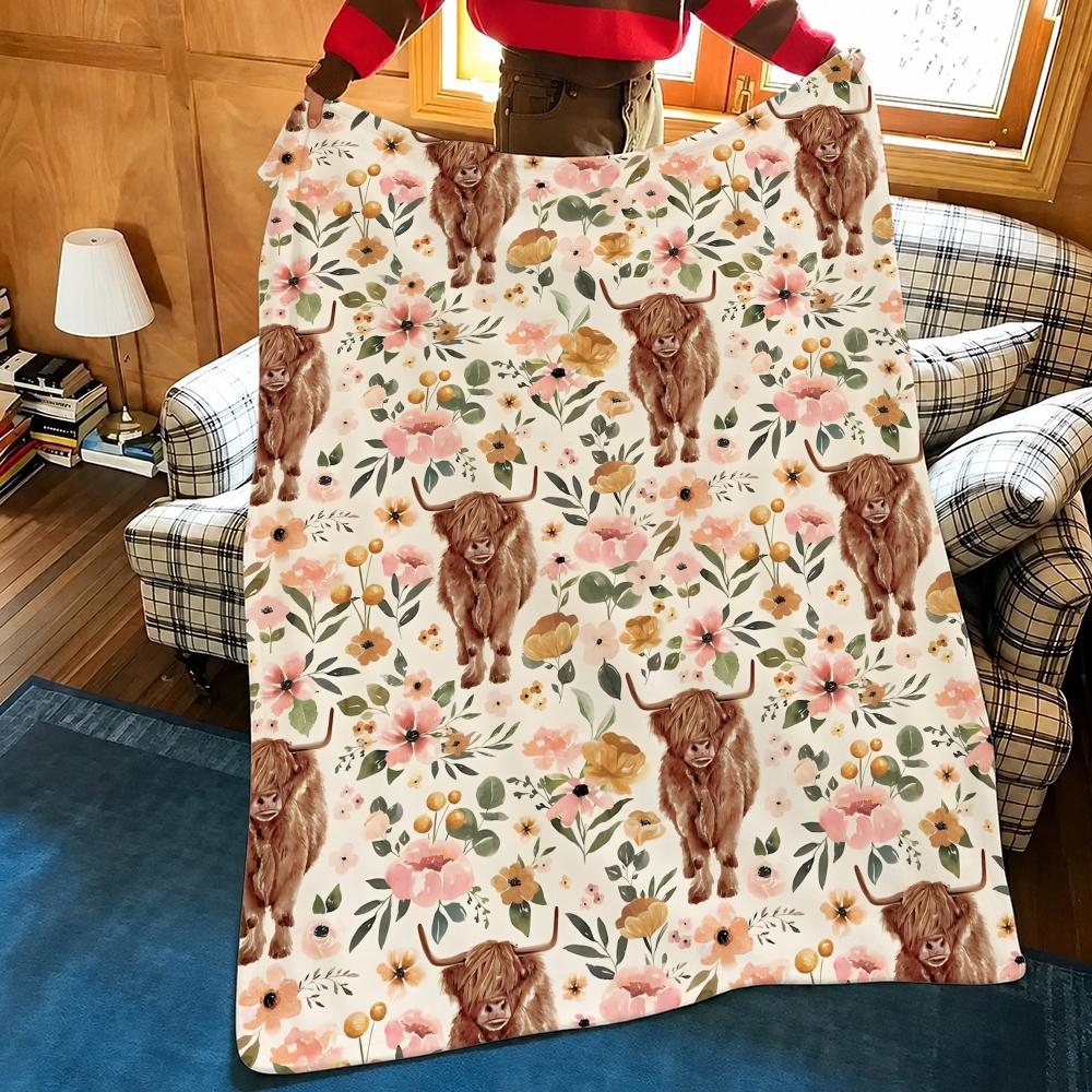 بطانية قطيفة من الفلانيل بنقشة - مراجعة Highland Home Textiles وسعره