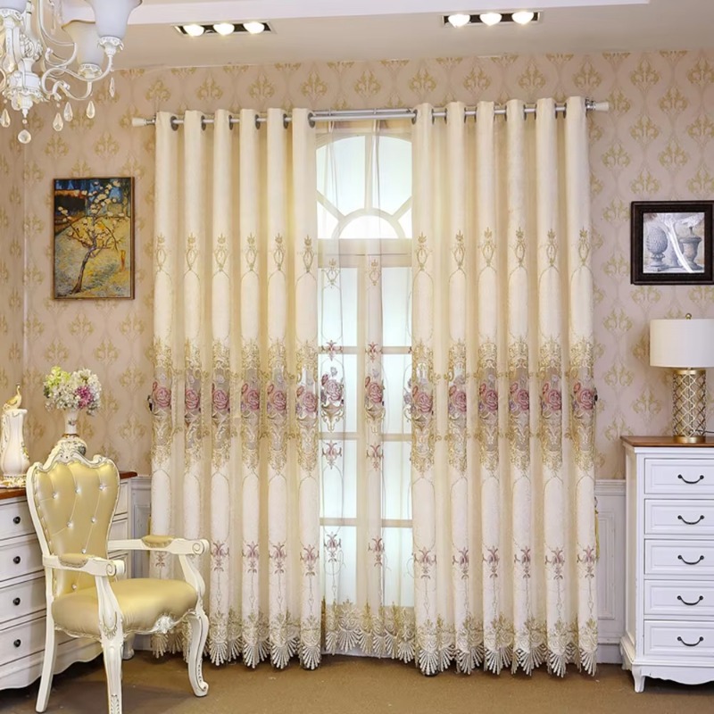 ستائر نافذة فاخرة عصرية مطرزة  - مراجعة Home Textiles Luxury Curtains وسعره